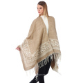 Office Women Poncho Thickened Cloak Split Fork Shawl Female Cashmere Capes Long Scarf Female Poncho